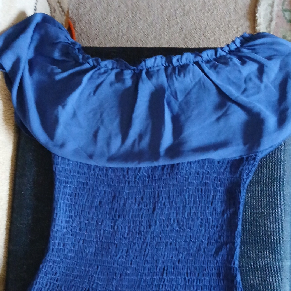 ❤️3@25 Chic Blue Ruffled Maxi Dress - Picture 12 of 12